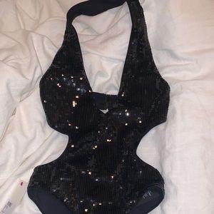 Ysl sequin bodysuit from mytheresa. Black